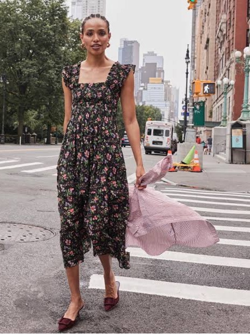 Hill House Ellie Nap Dress Berry Floral Anice | NWT Size XS